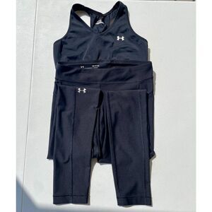 Under Armour HeatGear Compression Set Women Small Black Activewear Gym